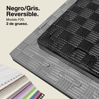 Tatami Puzzle reversível Kinefis modelo F20 (grossura 20 mm e textura cinco linhas) - Cores: negra-cinza e preto-vermelho